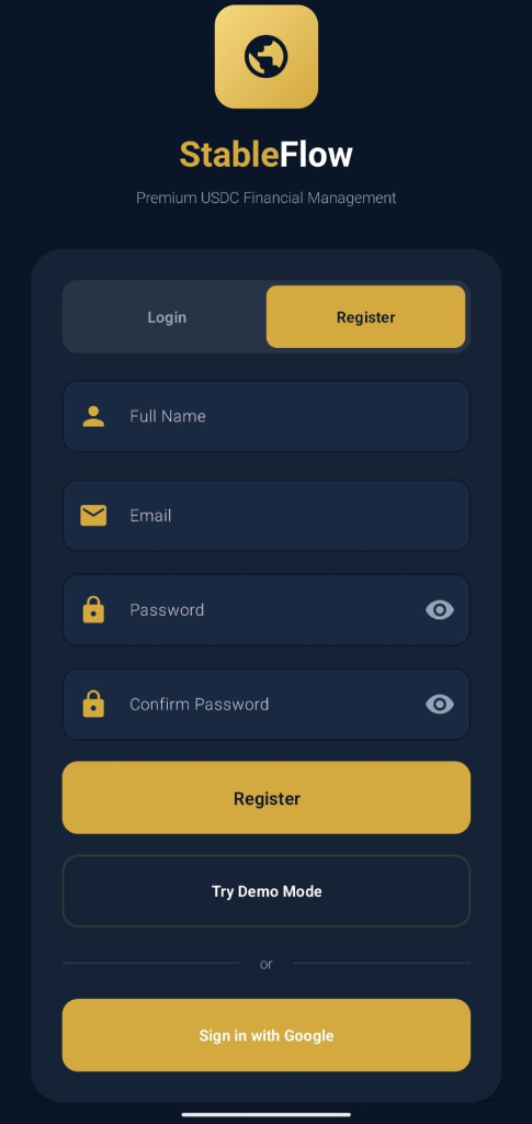 Register Screen